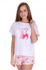 Женская пижама ЖП 022 (белый + кошки)